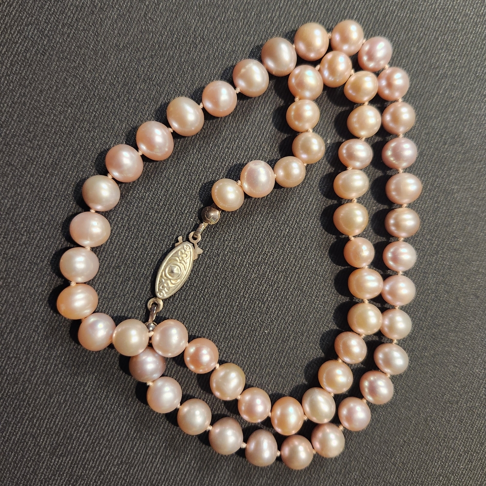 Classic Pink Freshwater Pearl Strand Necklace 18"